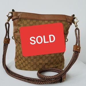 Gucci Brown Canvas Crossbody Bag